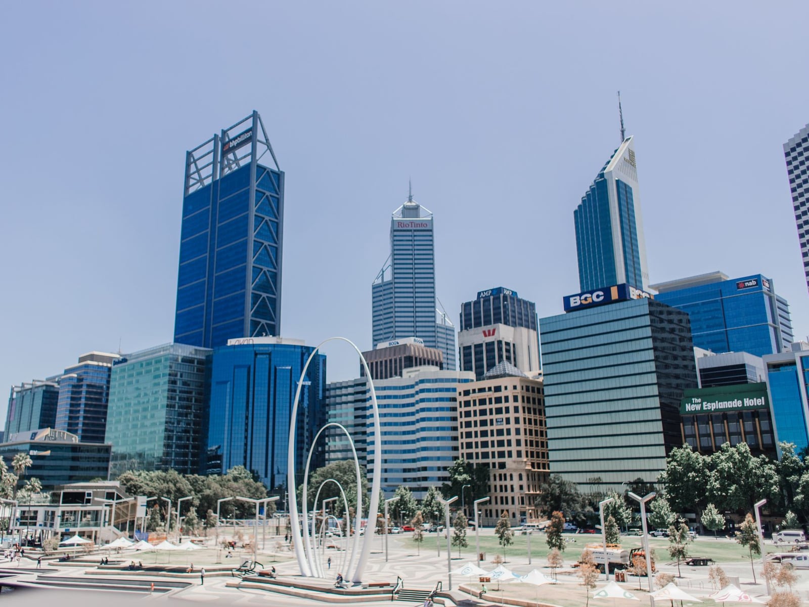 The modern exterior of the professional building housing the Bambochezone studio in Perth CBD.